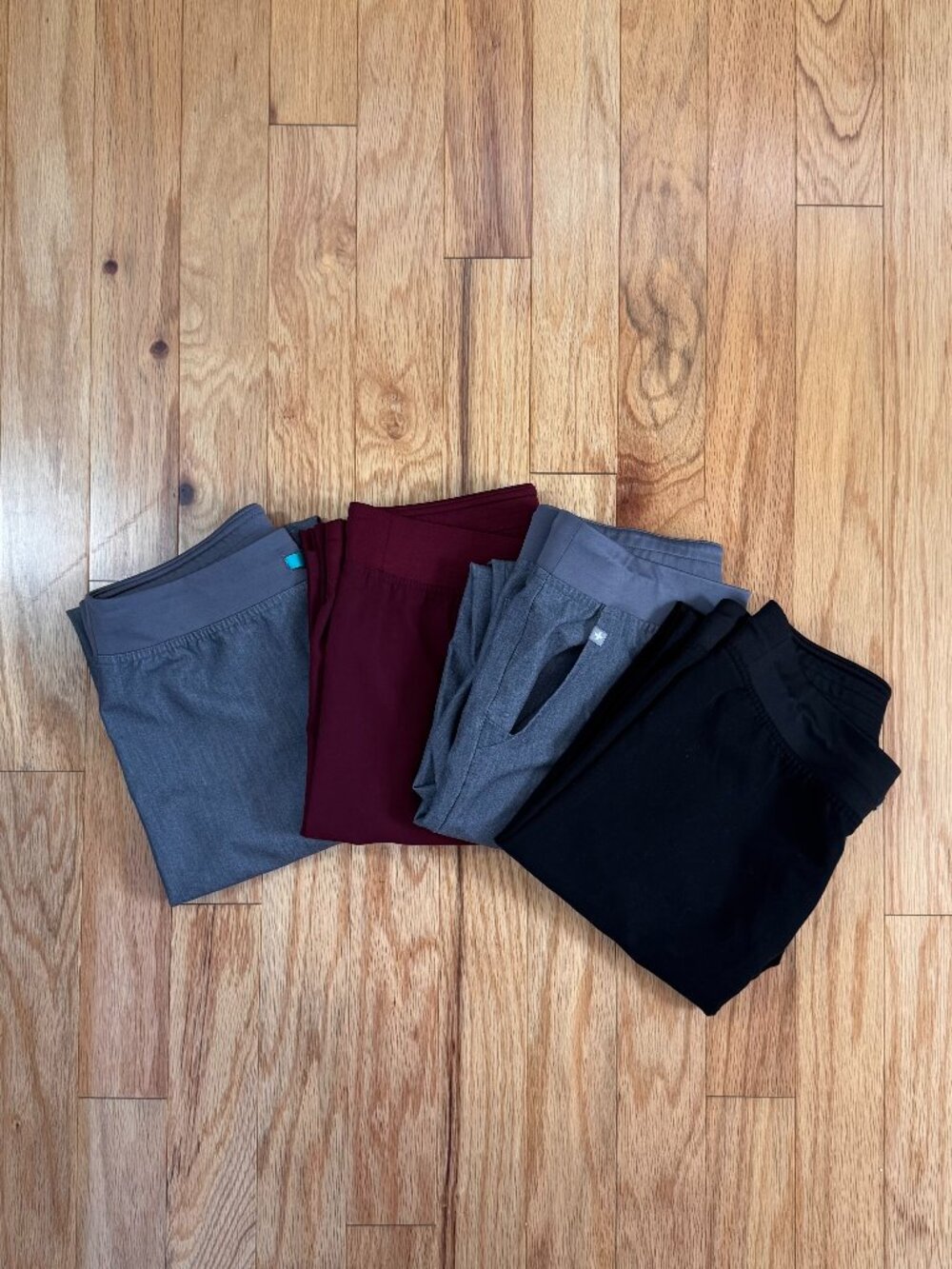 Lot of 4 FIGS Women's Scrub Pants Small Tall Burgundy Black Graphite